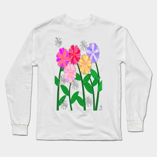 Plasticine Flowers with Dandelion Seed Long Sleeve T-Shirt